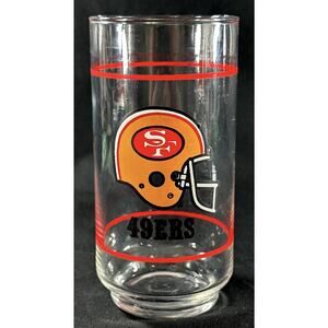 Vintage 1980s NFL San Francisco 49ers Mobil Gas Glass – 5.5” Helmet Logo